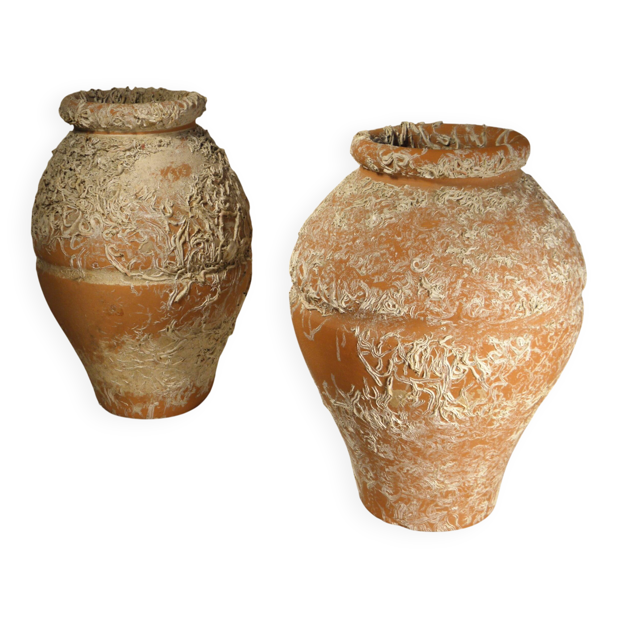 Two ceramic takotsubo pots - Japan