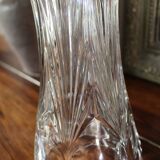 Transparent chiseled glass vase