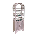 Étagère en rotin rose poudrée