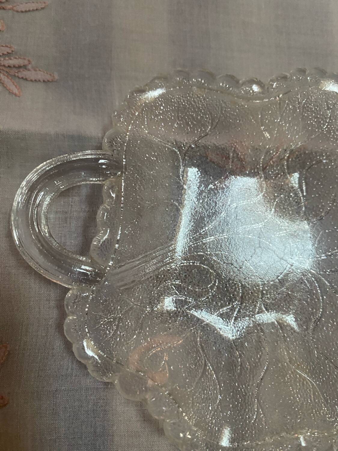 Set of old pressed moulded glass bowls