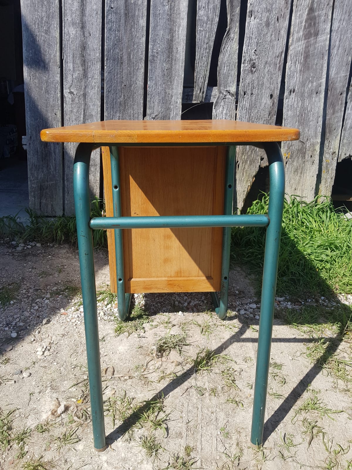 Former study office s22 of mobilor metal vert - vintage wood