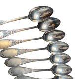 Set of twelve silver plated soup spoons