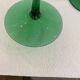 A Set of 6 Hand-blown Emerald Green Cobalt Blue Stem Champagne Flutes Art