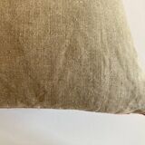 Coussin en drap de cachemire 1970 réversible lin ancien 60x40