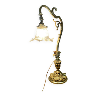 Lampe de bureau en bronze vers 1890