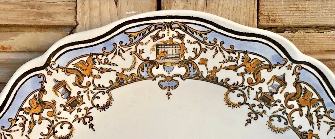 6 dessert plates dessert Gien the children at the press Dionysos 1938/1960