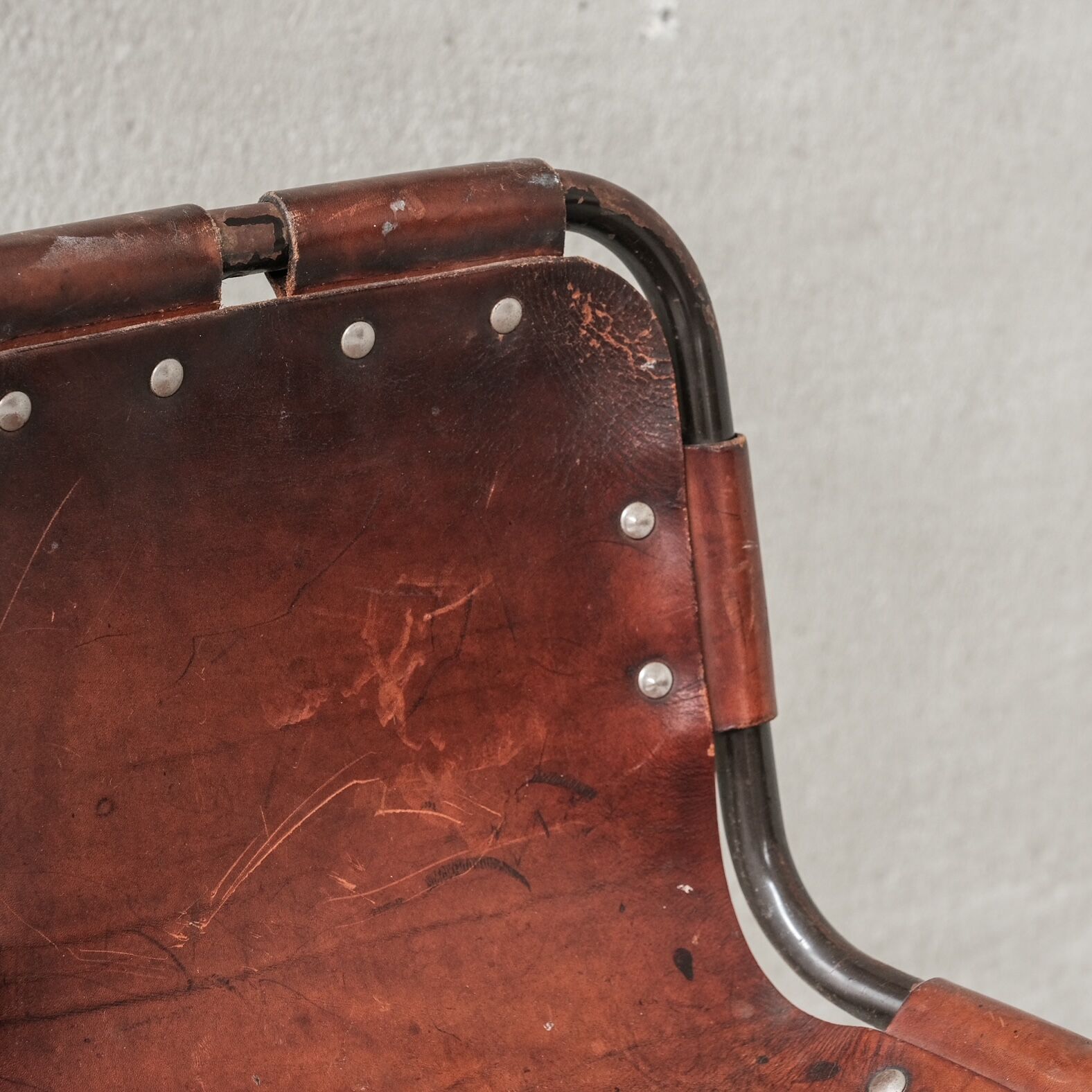 French mid-century leather bar stools