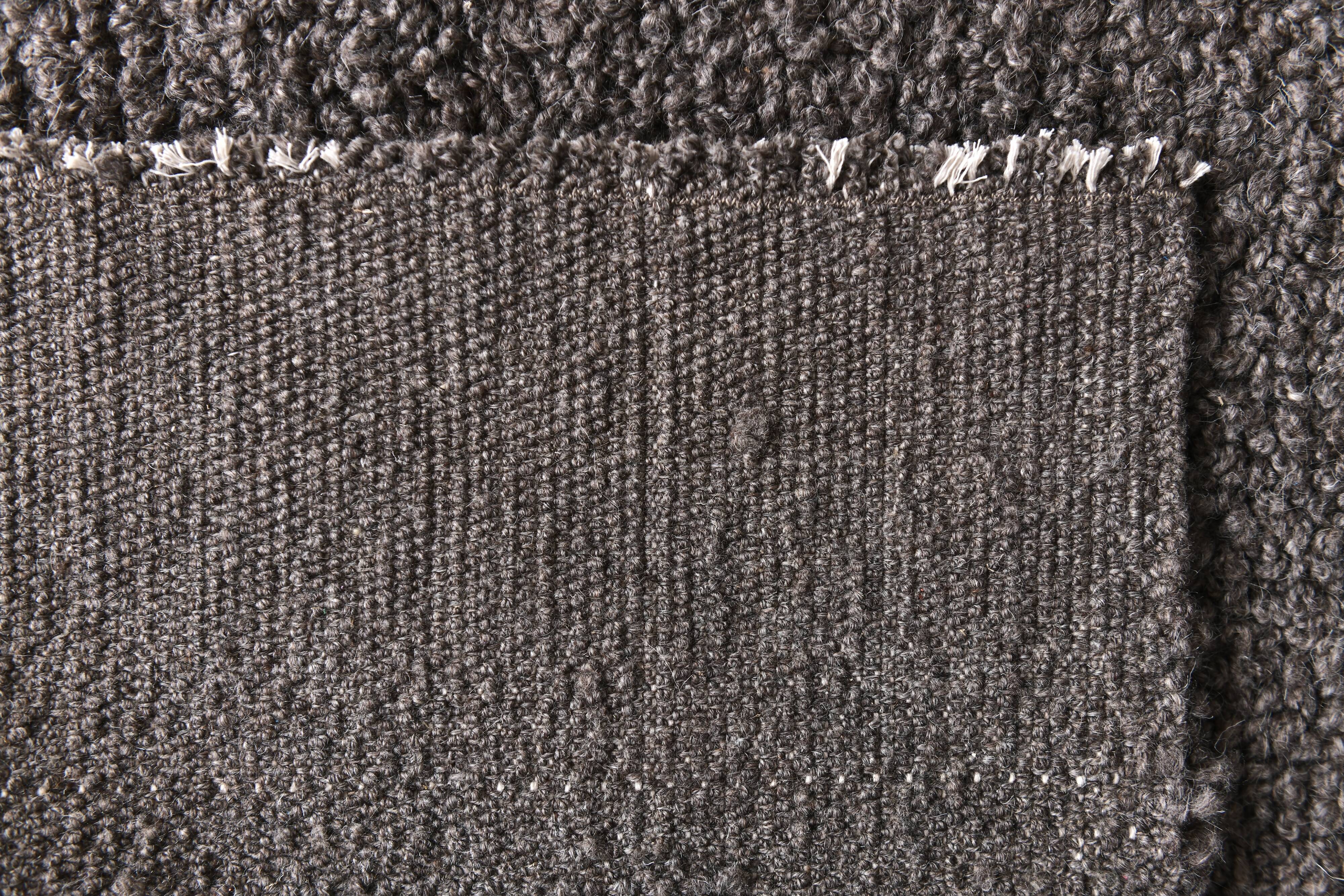 7x10 Brown & Gray Vintage Wool Rug 209x304Cm