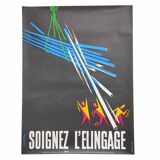 Vintage poster INRS 1981 graphics Chadebec