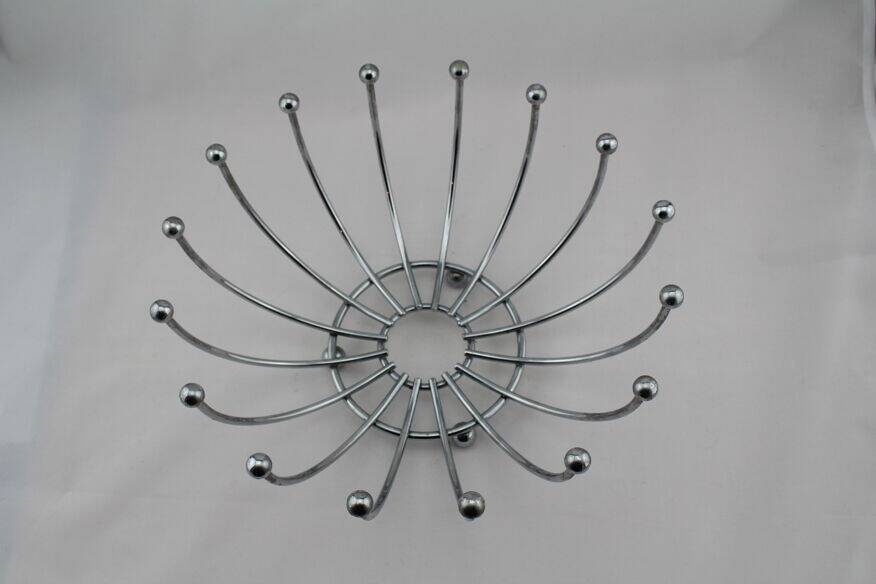 Vintage chrome metal fruit bowl