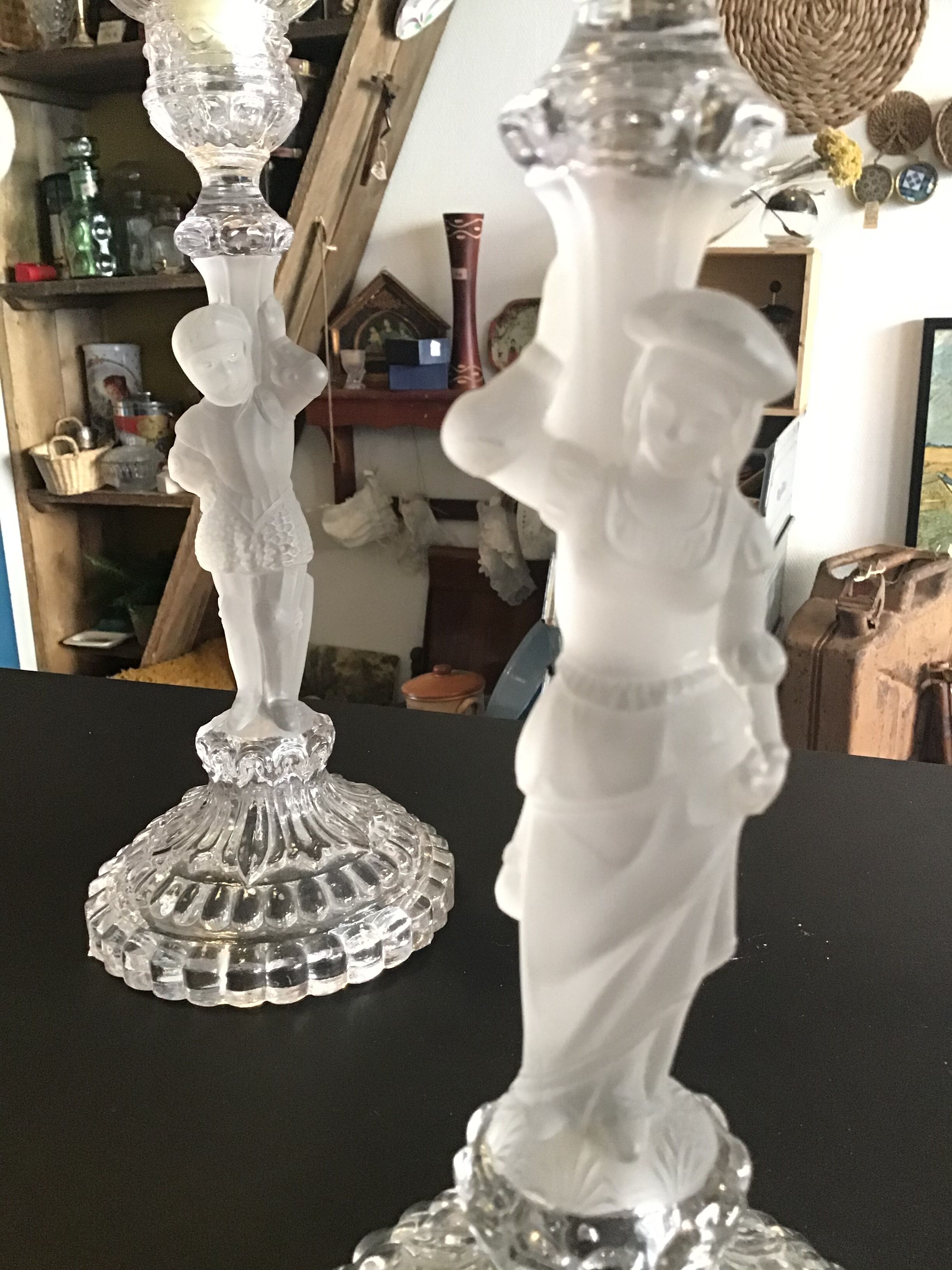 Pair of crystal candlesticks