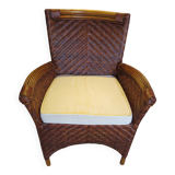 Woven rattan armchair, 1980s