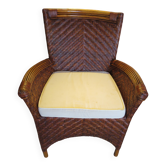 Woven rattan armchair, 1980s