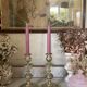 pair of openwork gilded brass candlesticks from the 19th century