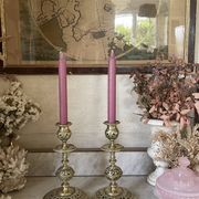 pair of openwork gilded brass candlesticks from the 19th century