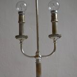 Bouillotte type lamp base in silver metal