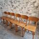Ensemble de 6 chaises bistrot françaises vintage en bois courbé par Luterma, vers 1950–1970