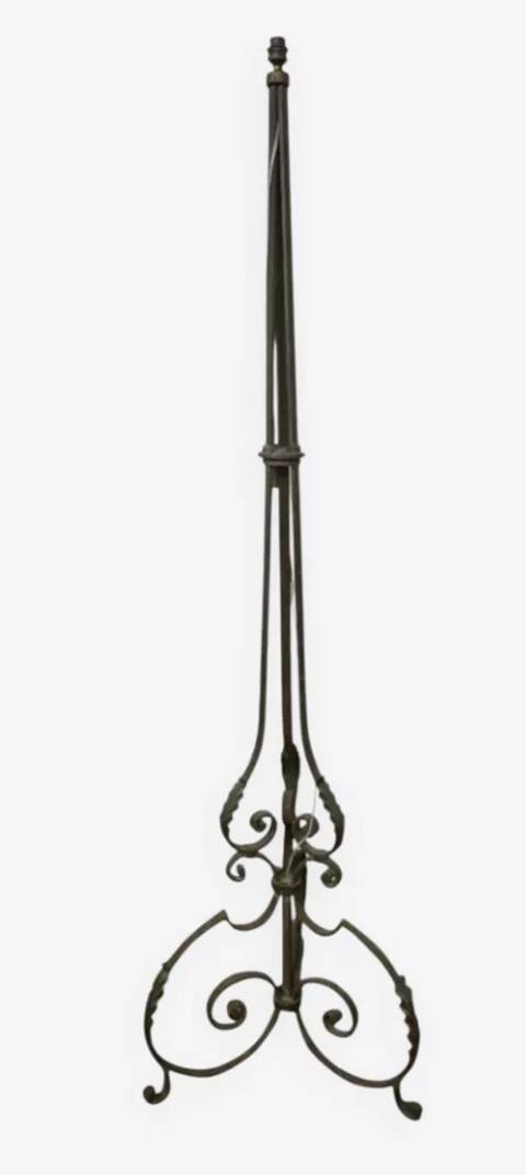 Art Deco wrought iron floor lamp base from the 1930s