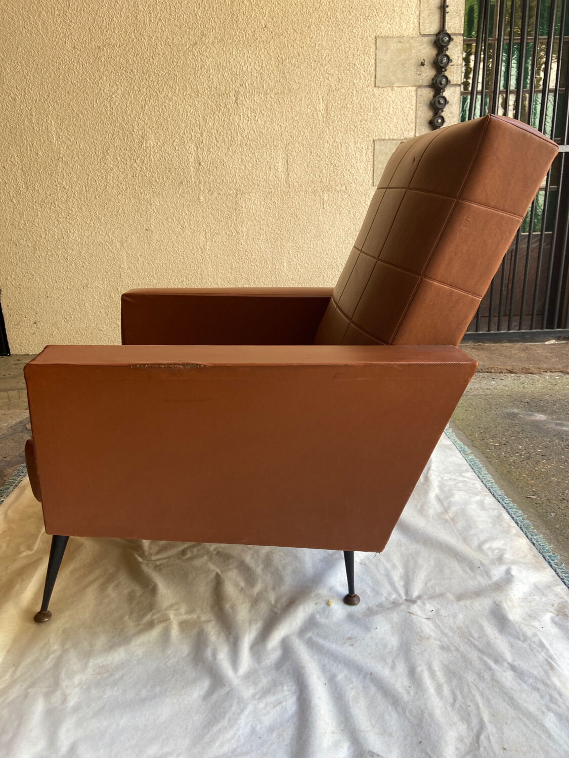 Pair of skaï armchairs