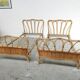 Pair of vintage rattan beds