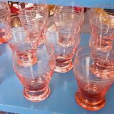 Set of 11 Art Deco water glasses from the 40s