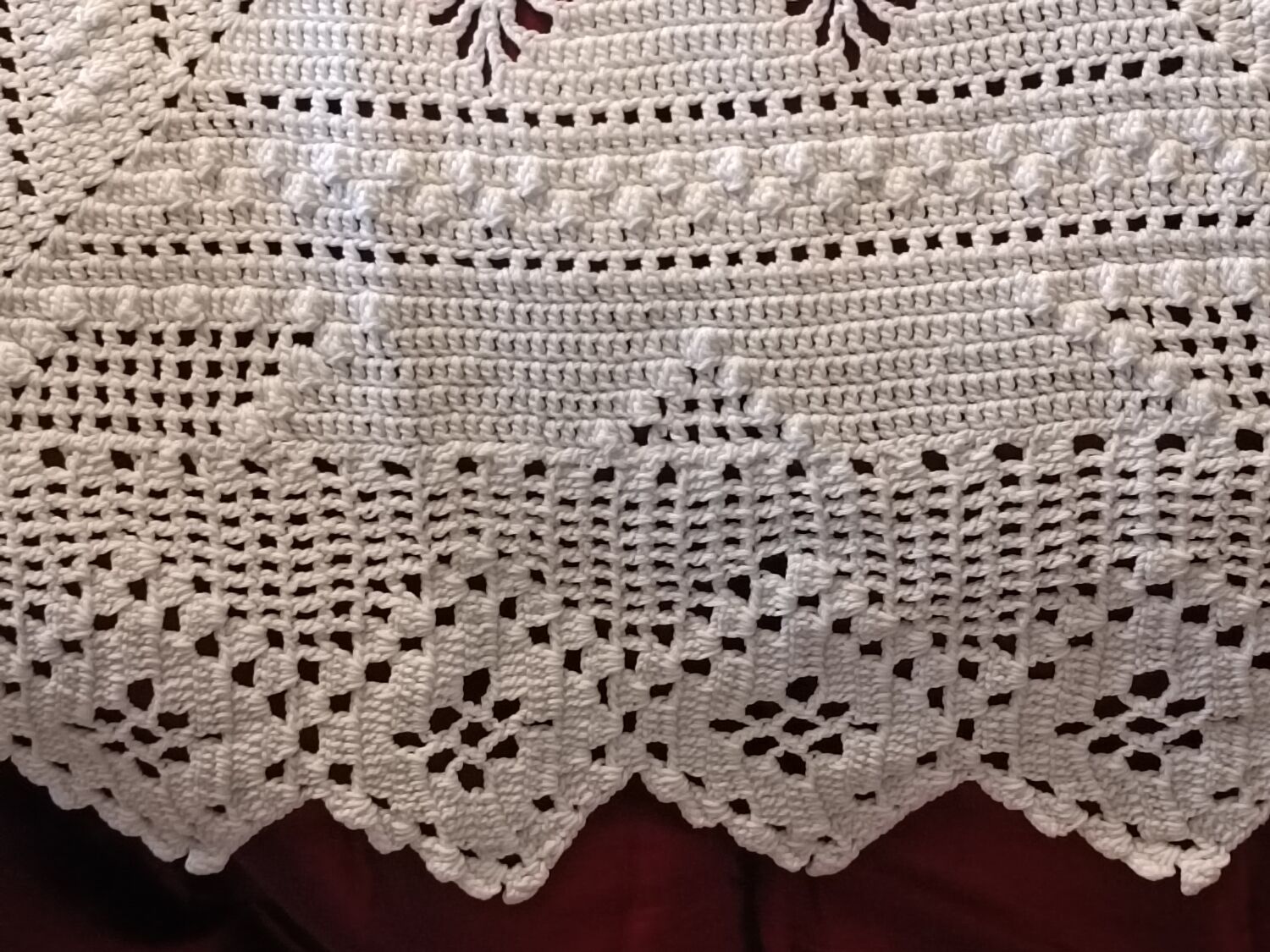 Hand crocheted bed cover or plaid