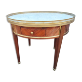 Table bouillotte basse ancien plateau marbre style Louis XVl