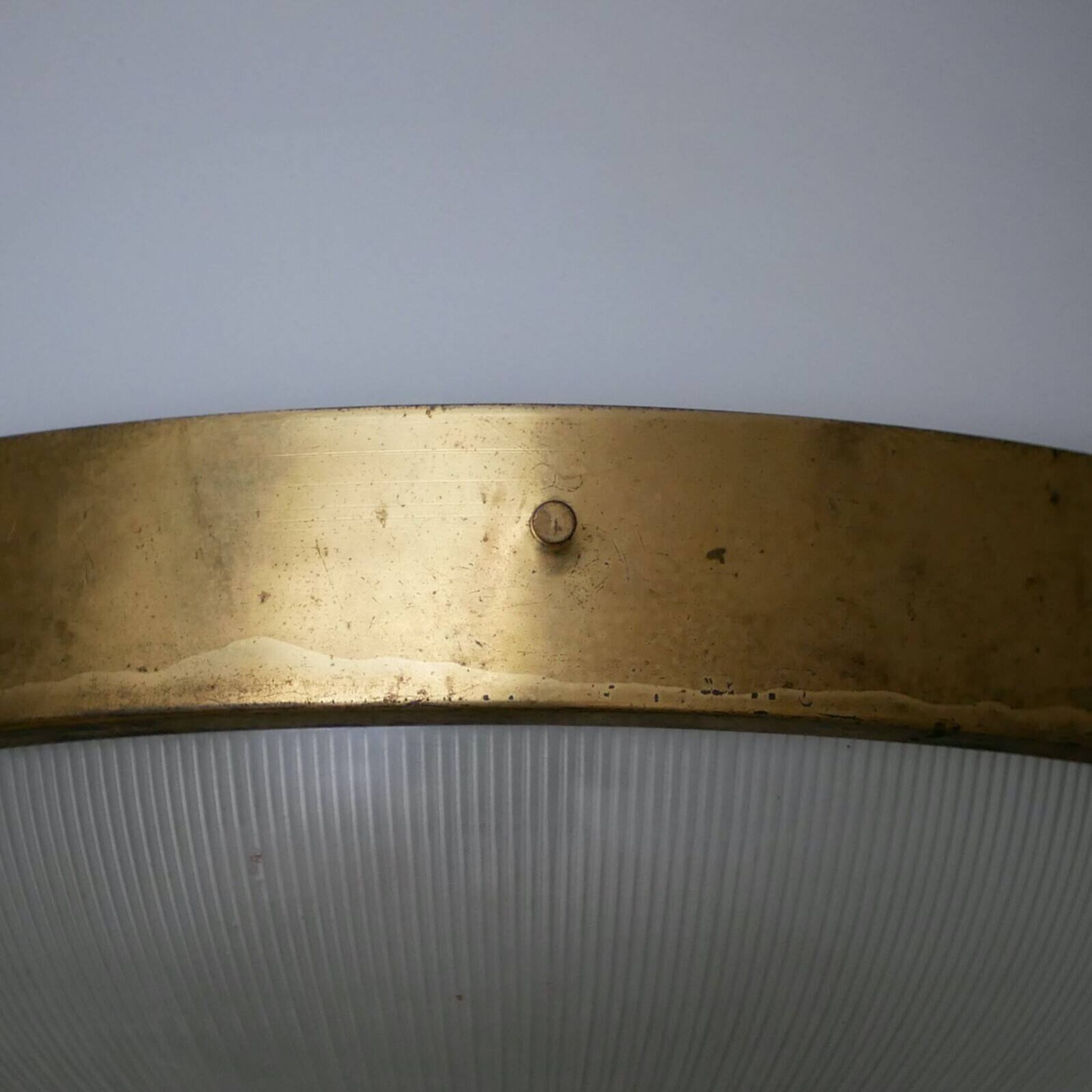 Large Artemide Delta ceiling light - 1960s - Sergio Mazza - Brass and glass