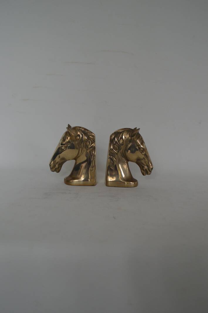 Brass horse bookends