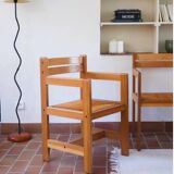 Vintage straw armchair