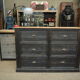 Old furniture with drawers 1950 in fir