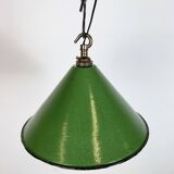 Industrial British Green Enamel Factory Pendant Lamp, 1950s