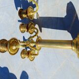 Pair of 3 Branch Brass Candelabra