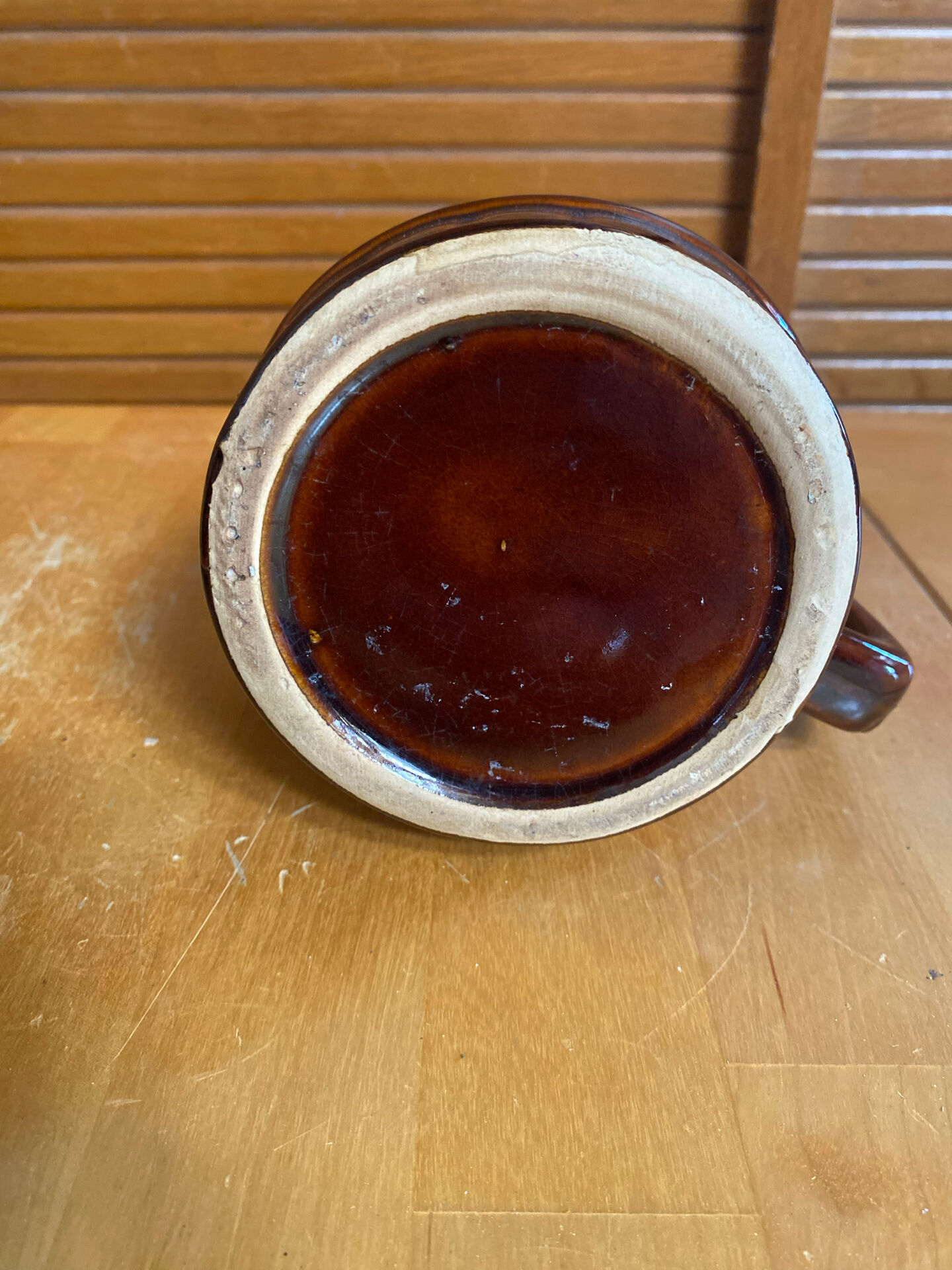 Vintage flamed ceramic barrel-shaped pichet in old style revol 1l #