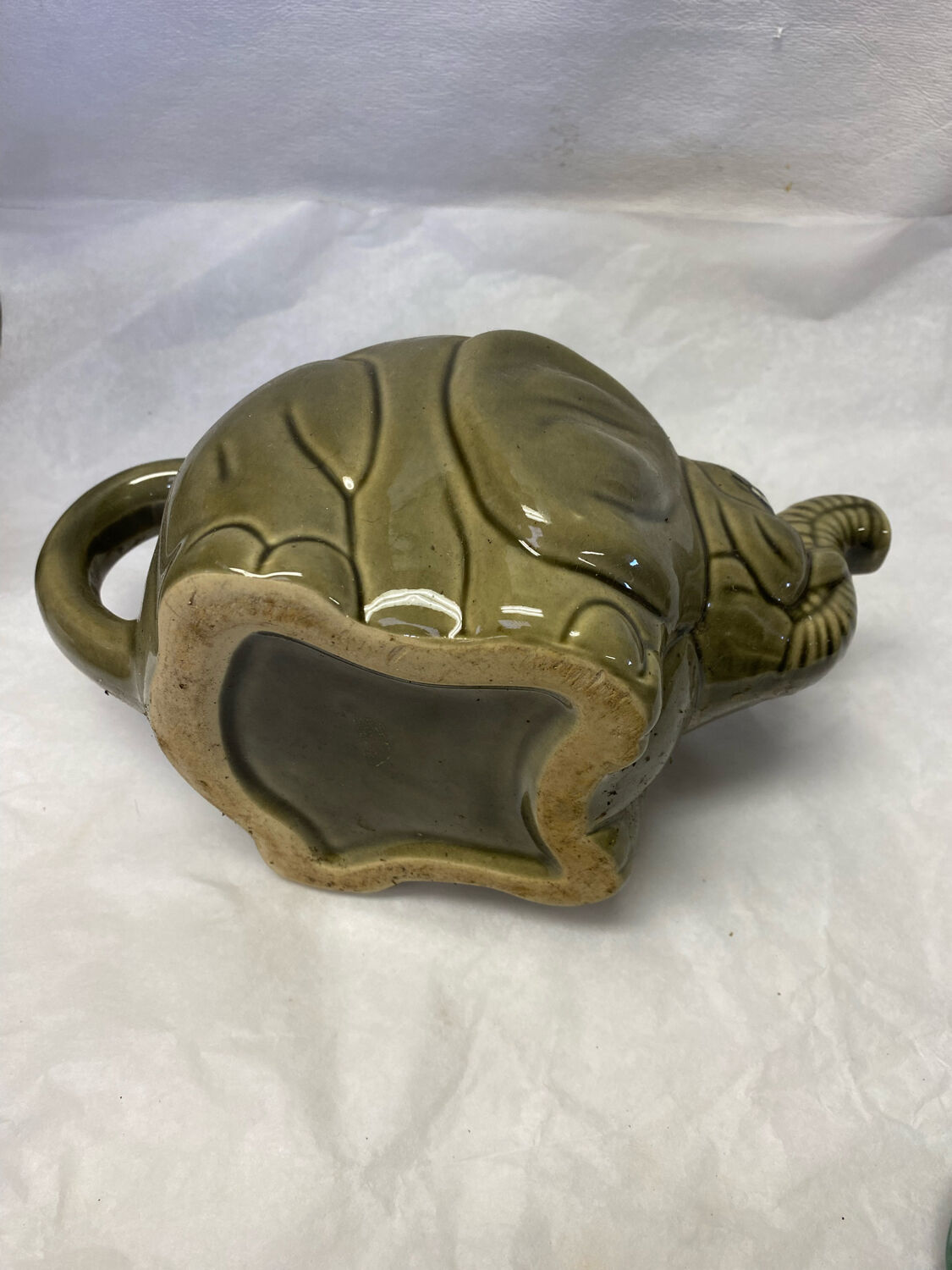 Grey ceramic elephant teapot