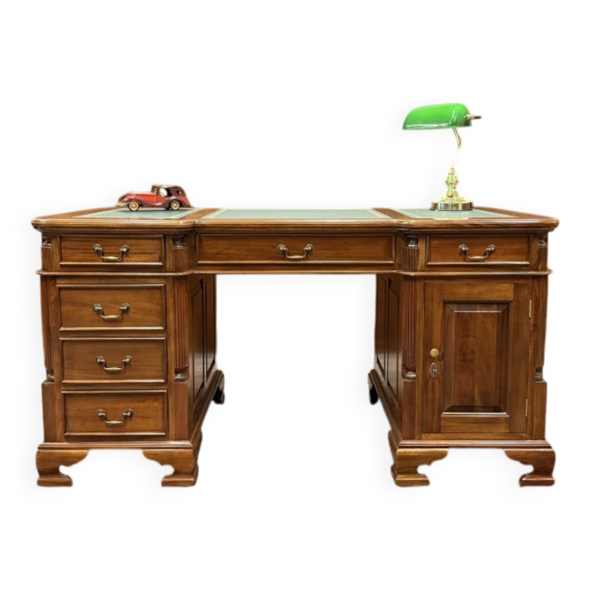 Bureau classique en cuir vert Partnerdesk