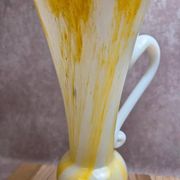 Large yellow and white blown glass pitcher from Italy – 1960s/70s