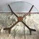 1960s round coffee table in teak and glass