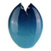 Blue sea ceramic vase signed Sagone Corsica
