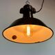 Industrial Black Enamel Factory Lamp with Cast Iron Top, 1960s
