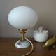 Opaline lamp & retro chic flowers, unique upcycled creation