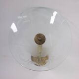 PAIR OF VINTAGE 1950S WALL LAMPS IN BRASS AND GLASS, ITALIAN DESIGN