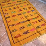Handmade wool Berber rug – Colourful bohemian Moroccan kilim