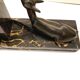 Art Deco Bookends of Doe Lying on Portor Marble