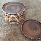 Lot de 11 assiettes à dessert en terre cuite
