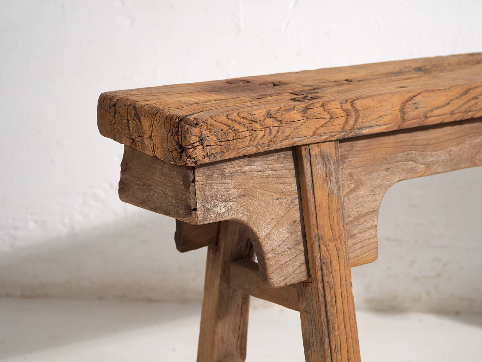 Antique Chinese bench with traditional assembly (c.1870)