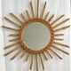 Miroir soleil en rotin