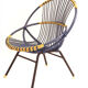 Fauteuil rotin bleu