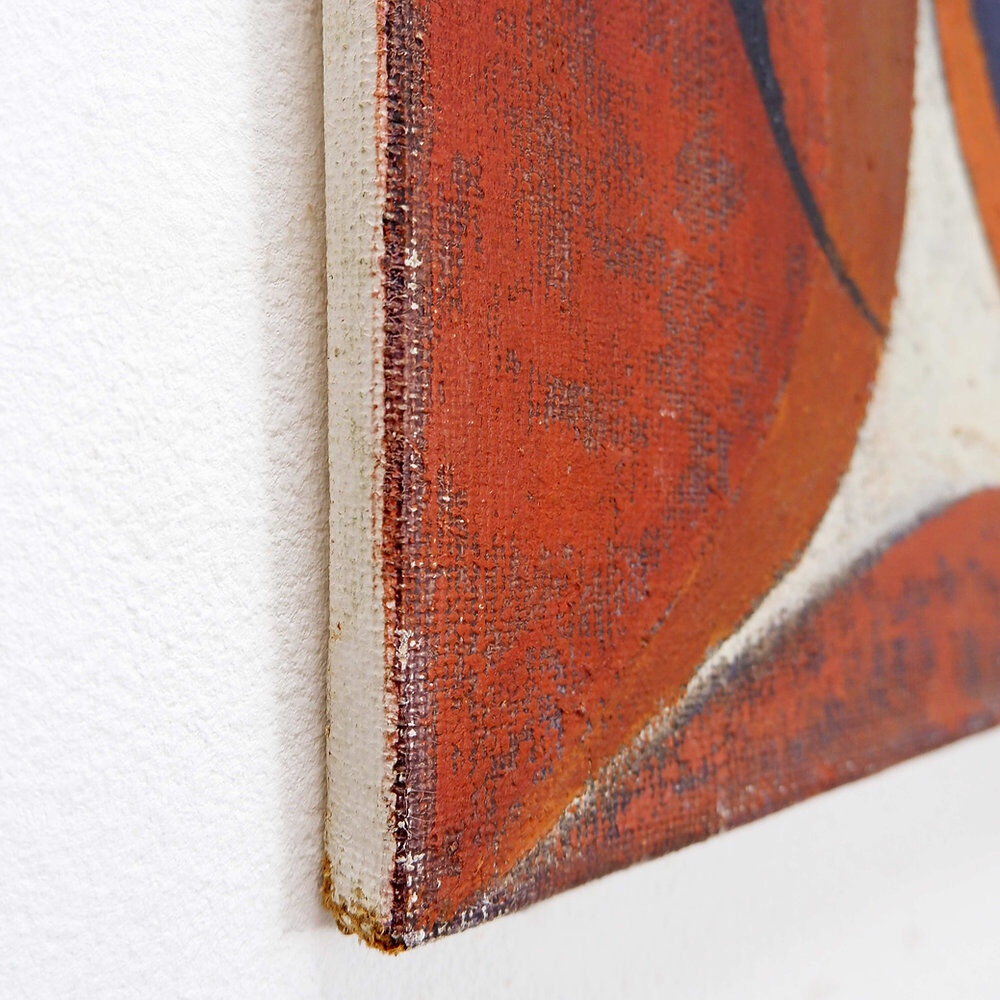 Abstract oil painting on canvas by gelper mon (belgium 1930)