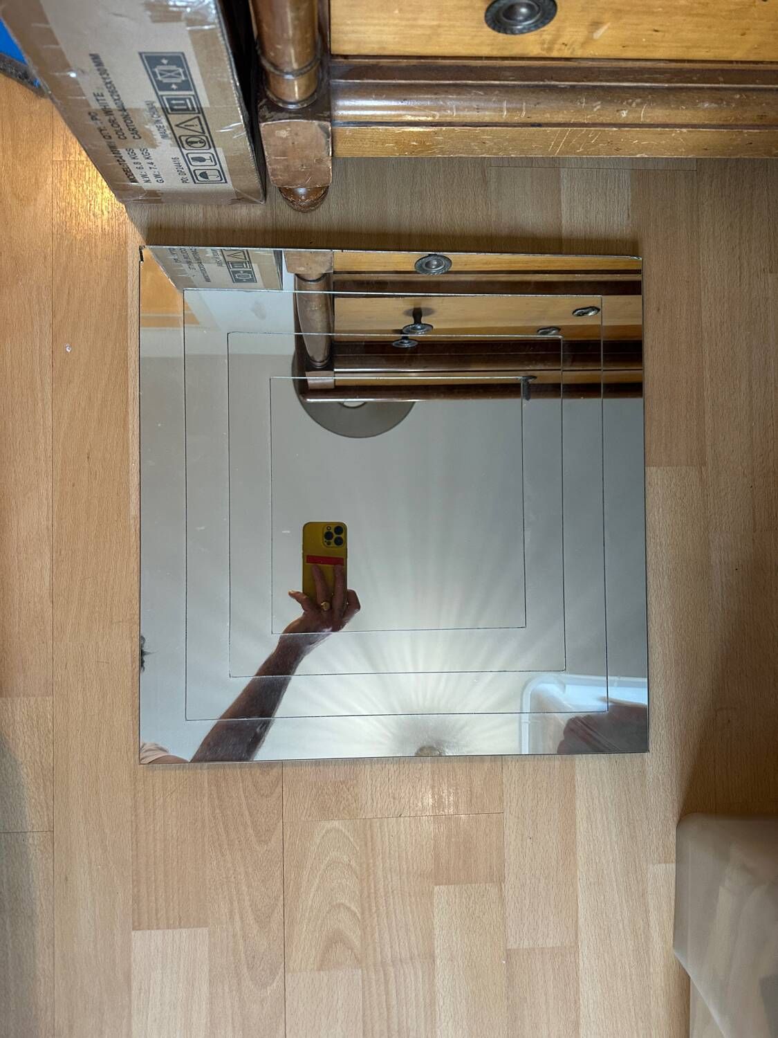 Square Mirror with Depth Effect - Art Deco/Contemporary Style